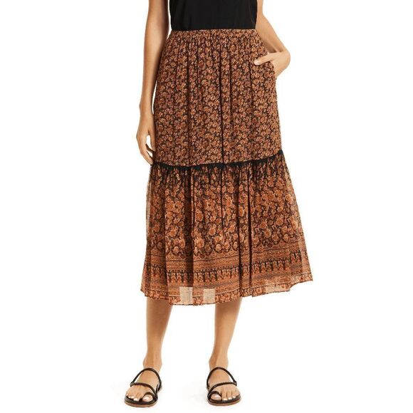 Kobi Halperin Women's Charlie Floral Print Skirt - Hazelnut Multi S - Picture 6 of 7